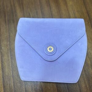 Tiffany & Co. Purple Suede Envelope Crossbody with Gold Plaque